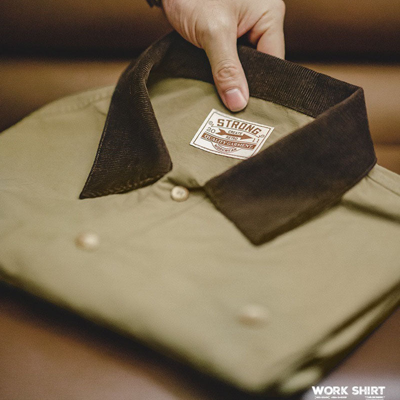 Retro Waterproof Thin Short-sleeved Work Shirt Outdoor Casual Two Pocket Shirt
