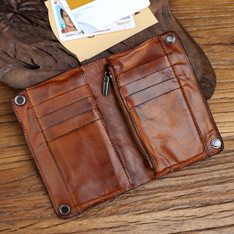 Retro Handmade Genuine Leather Wallet Multi Card Slots Card Holder