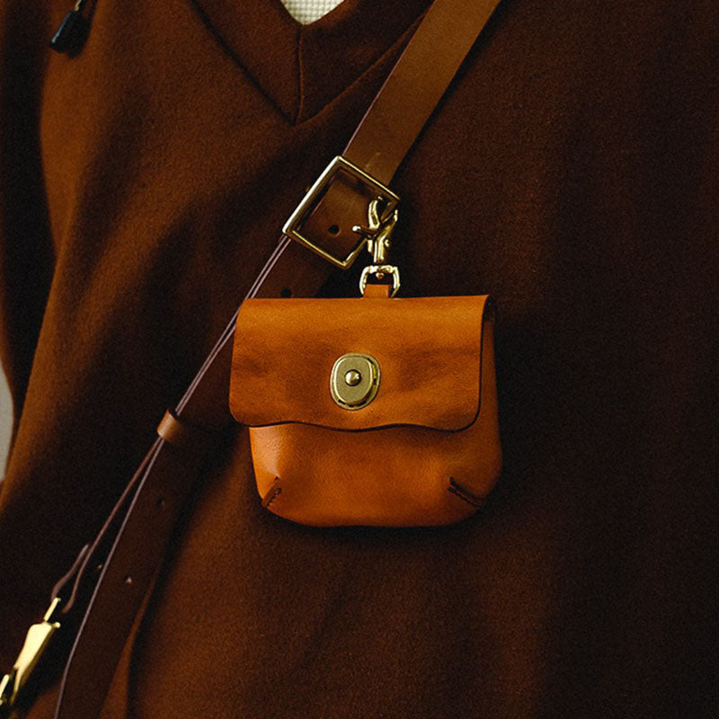 Vintage Handmade Leather Portable Buckle Bag