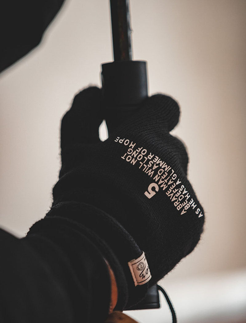 Retro Knitted Print Riding Gloves