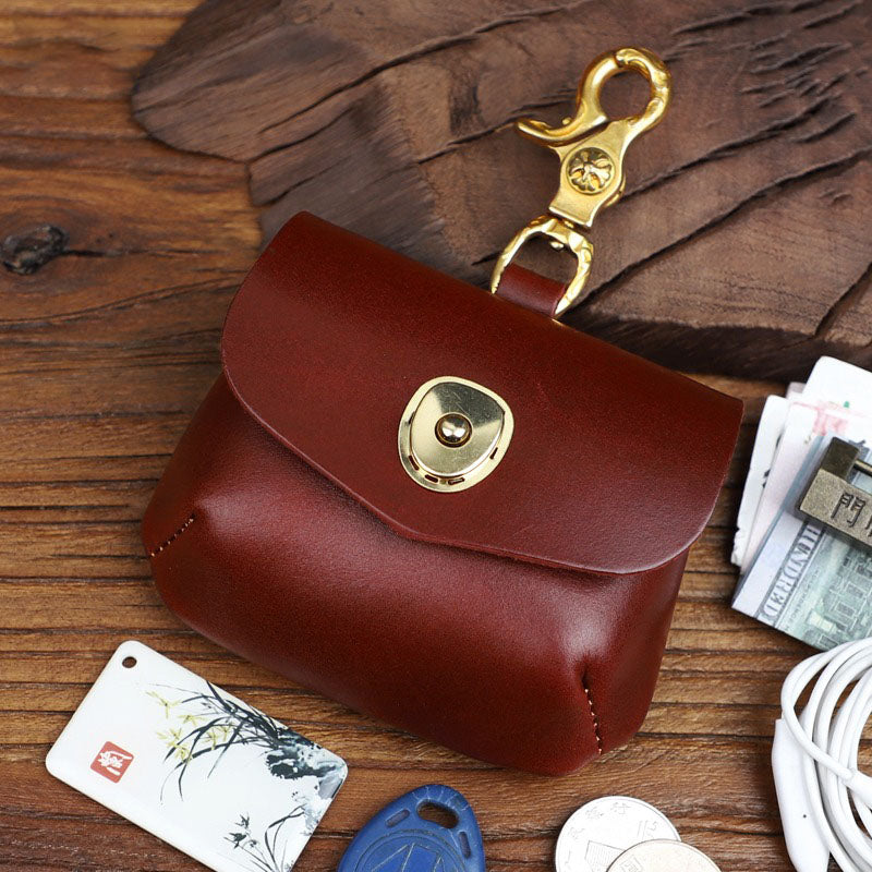 Retro Handmade Genuine Leather Portable Buckle Bag