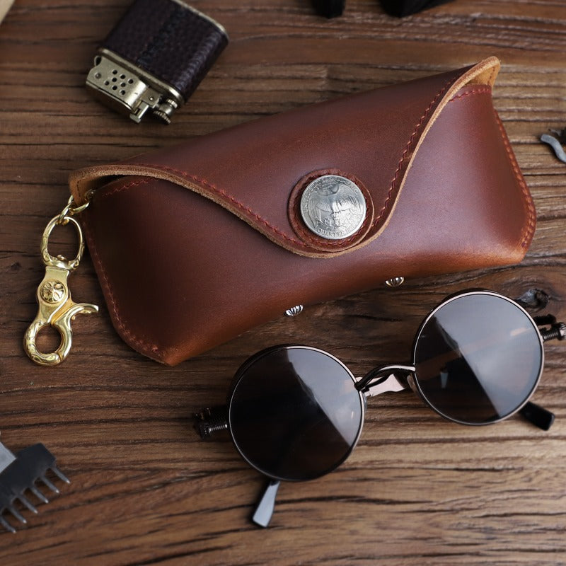 Retro Handmade Leather Glasses Case