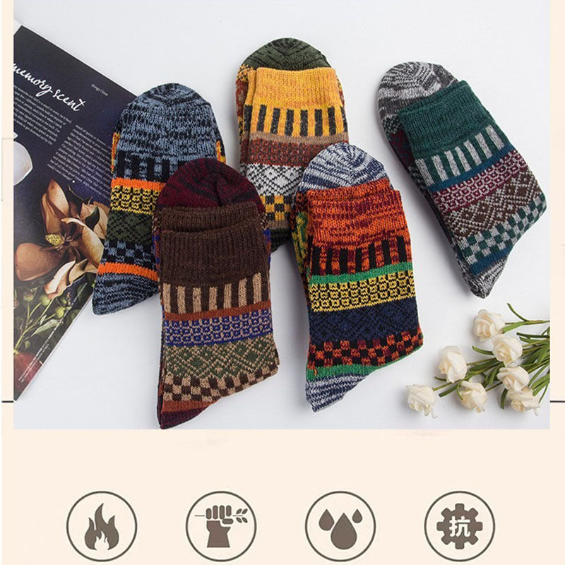 Men's Retro Ethnic Style Wool Socks（5 Pairs)