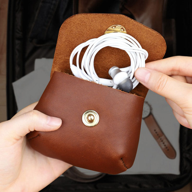 Retro Handmade Genuine Leather Portable Buckle Bag