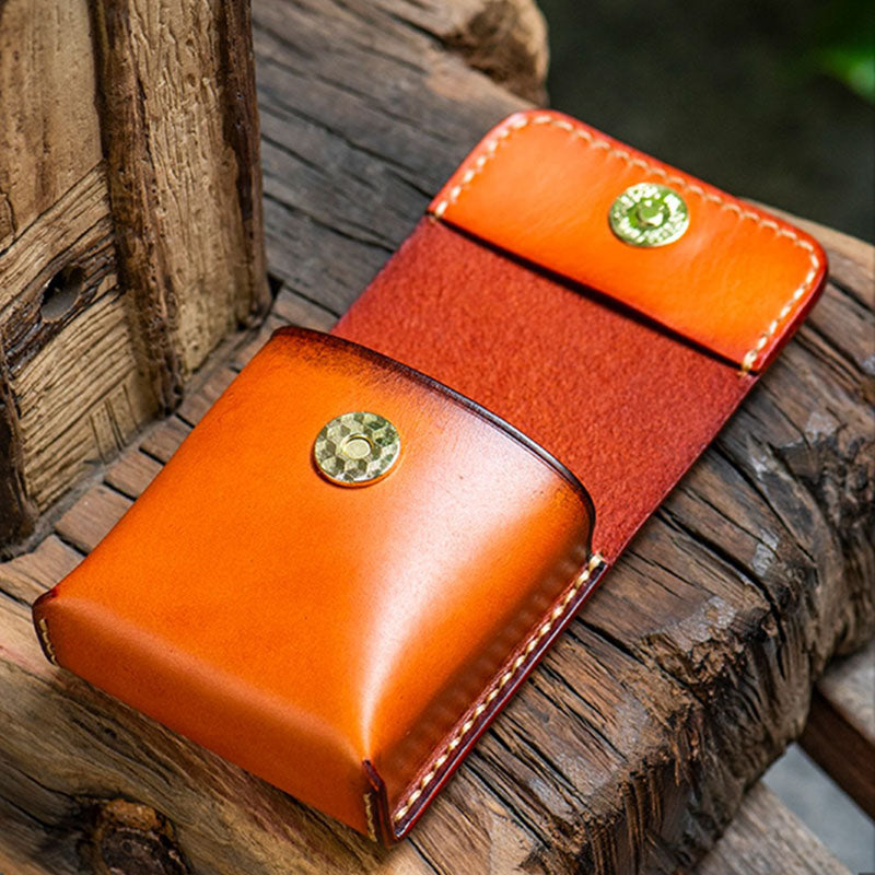 Retro Handmade Tanned Leather Portable Buckle Bag