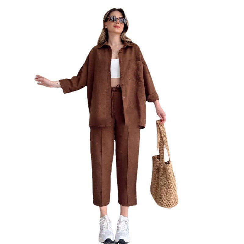 Casual Blouse Nine Sports Harlan Pants Two Piece Suit