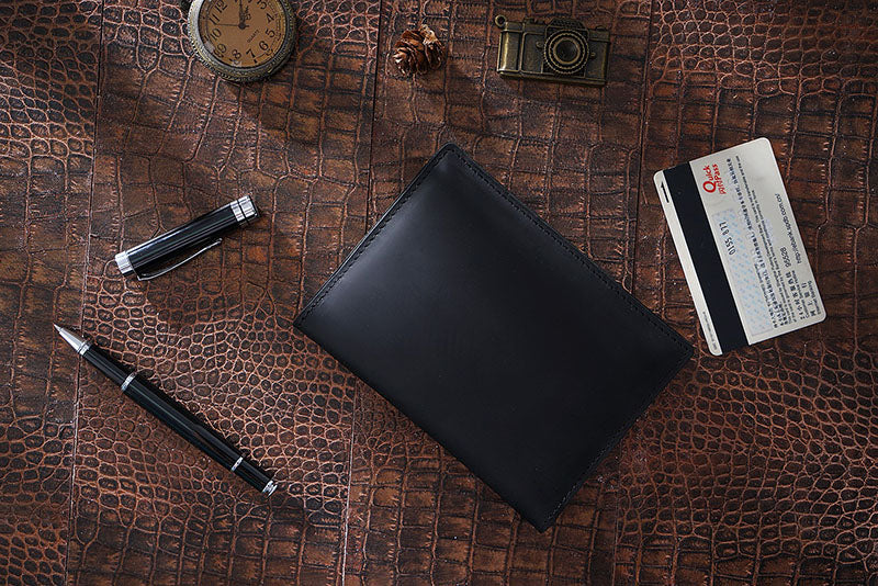 Retro Leather Handmade Passport Clip Ticket Protection Multi-function Card Holder Wallet
