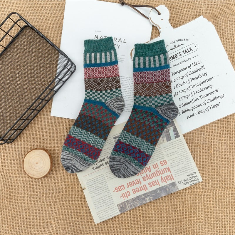 Men's Retro Ethnic Style Wool Socks（5 Pairs)