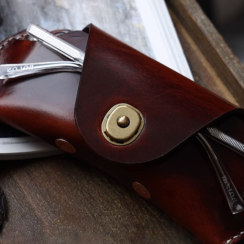 Retro Tanned Leather Glasses Case