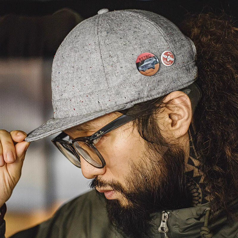 Retro Flip Hat Short Brimmed Baseball Cap