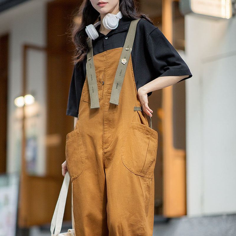 Vintage Casual Worker Style Overalls Jumpsuit