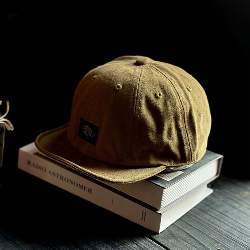 Retro Soft Brimmed Hat Short Brimmed Cap Casual Adjustable Baseball Cap