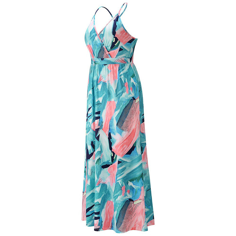 Spring and Summer New Style Dress Bohemian Flower Sling Dress