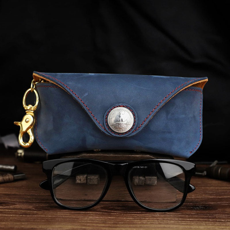 Retro Handmade Leather Glasses Case
