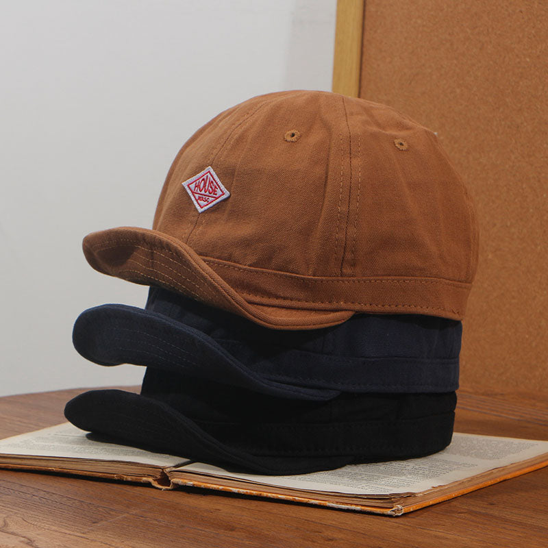 Retro Flip Hat  Adjustable Short-brimmed Baseball Cap