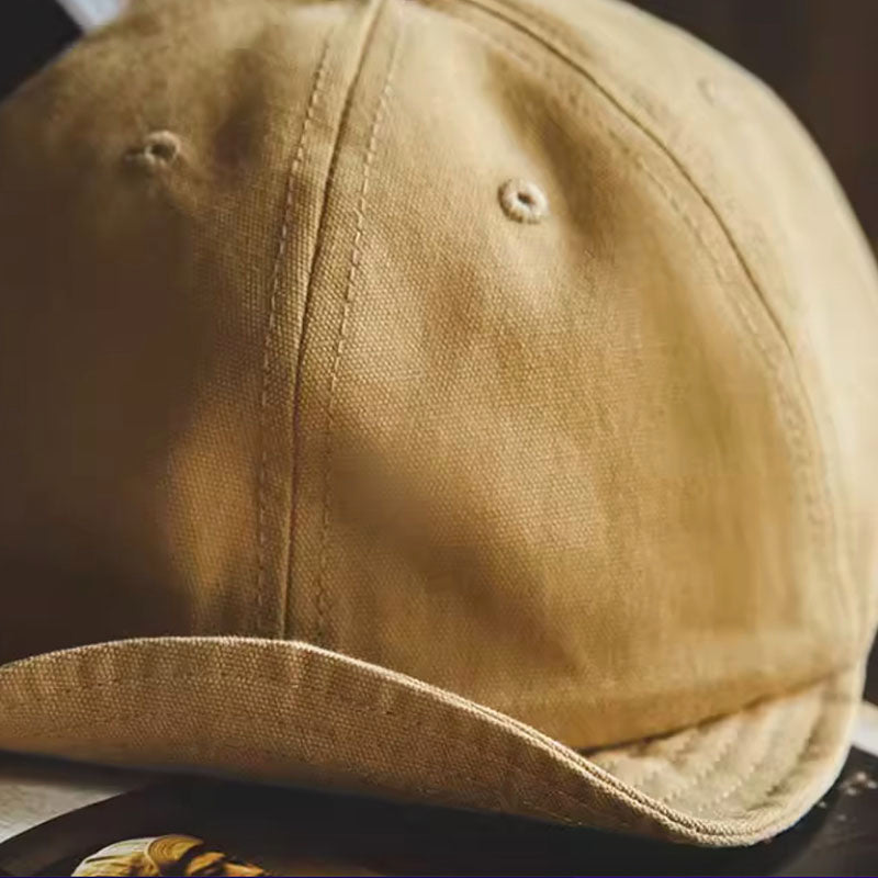 Retro Flip Hat Adjustable Short Brimmed Baseball Cap