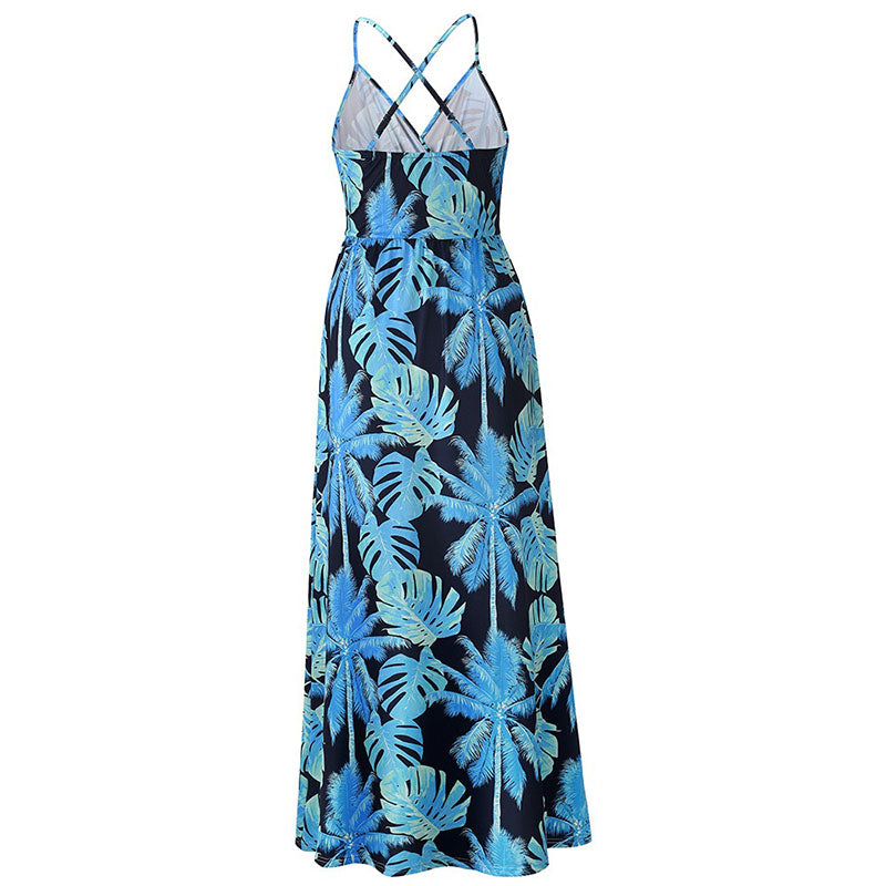 Spring and Summer New Style Dress Bohemian Flower Sling Dress