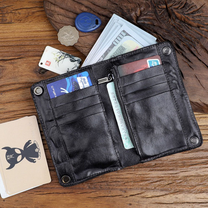 Retro Handmade Genuine Leather Wallet Multi Card Slots Card Holder