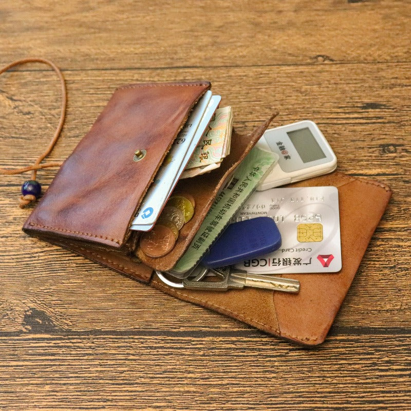 Retro Classic Leather Short Wallet Coins Purse Card Holder