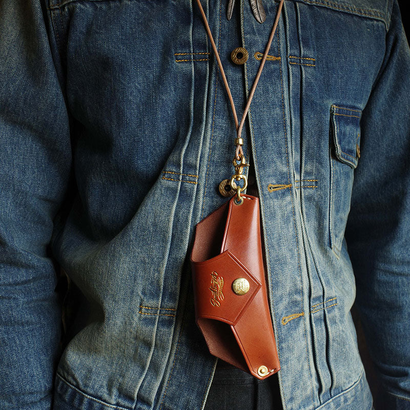 Retro Handmade Leather Glasses Case
