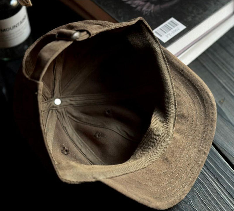 Retro Soft Brimmed Hat Short Brimmed Cap Casual Adjustable Baseball Cap