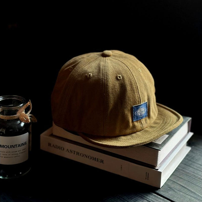 Retro Soft Brimmed Hat Short Brimmed Cap Casual Adjustable Baseball Cap