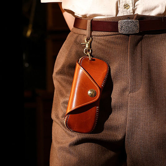 Retro Handmade Leather Glasses Case