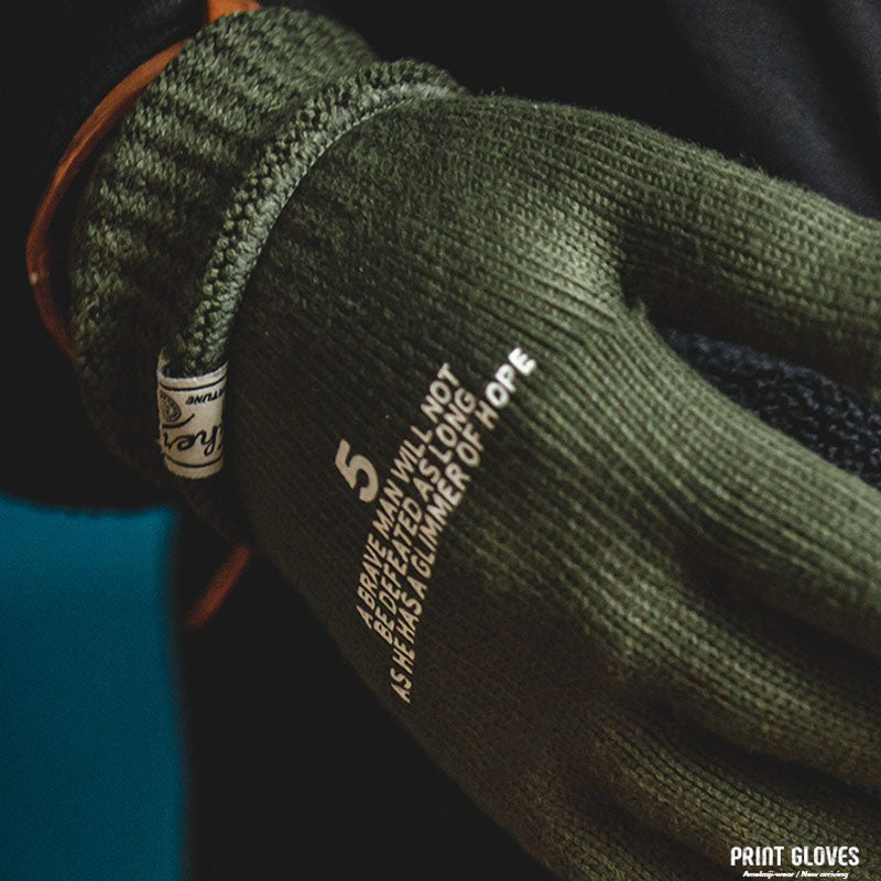 Retro Knitted Print Riding Gloves