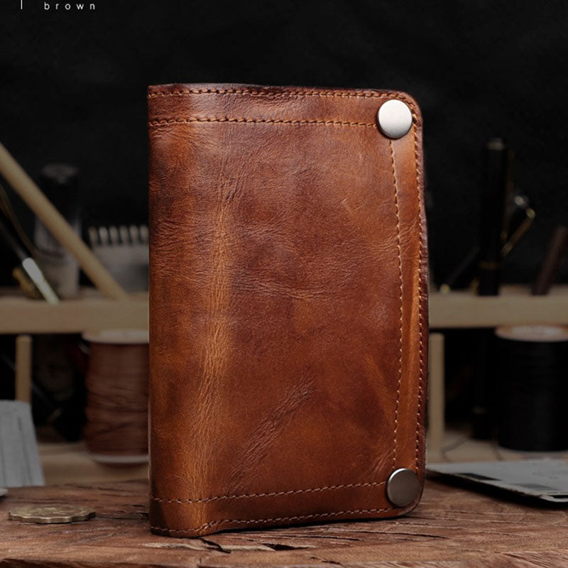 Retro Handmade Genuine Leather Wallet Multi Card Slots Card Holder