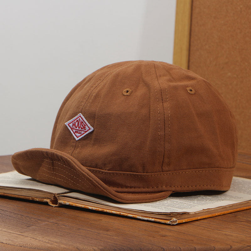 Retro Flip Hat  Adjustable Short-brimmed Baseball Cap