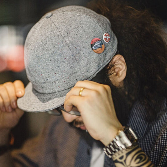 Retro Flip Hat Short Brimmed Baseball Cap