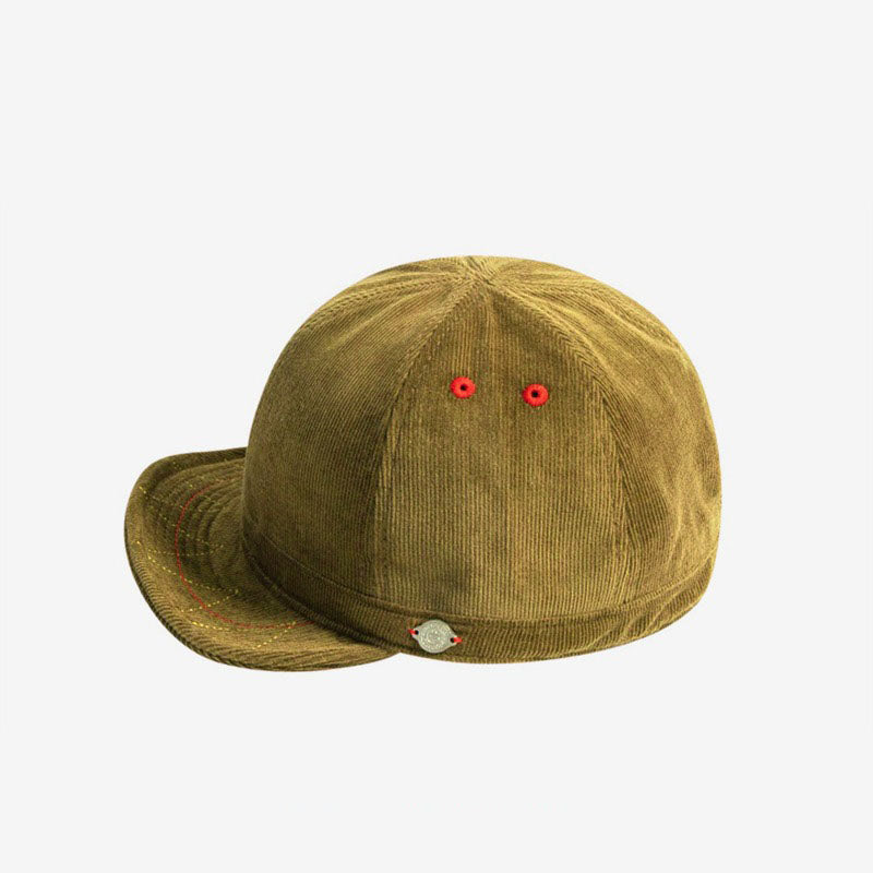 Retro Corduroy Short Brimmed Hat Work Hat