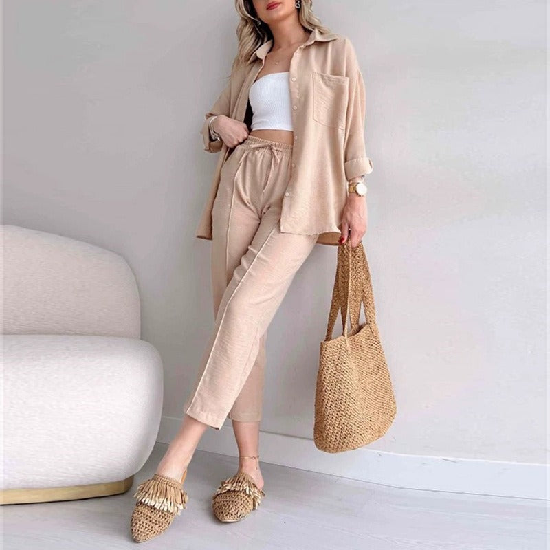 Casual Blouse Nine Sports Harlan Pants Two Piece Suit