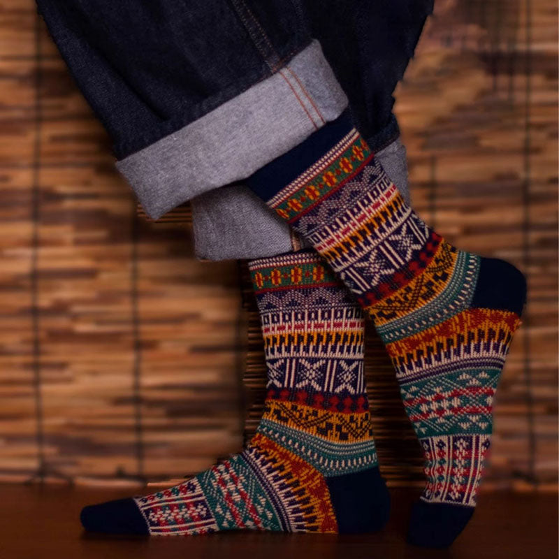 Retro Ethnic Style Socks（4 Pairs 4 Colors）