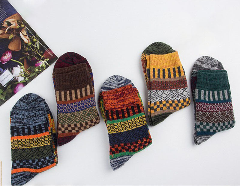 Men's Retro Ethnic Style Wool Socks（5 Pairs)