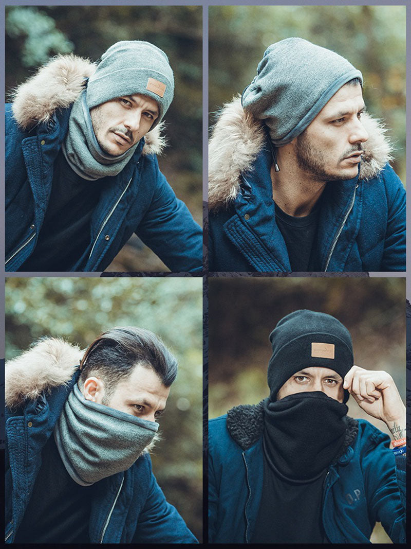 Retro Thermal Wool Knitted Hat & Scarf Set