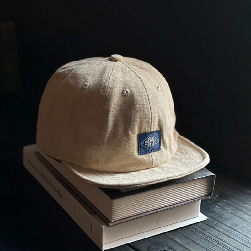 Retro Soft Brimmed Hat Short Brimmed Cap Casual Adjustable Baseball Cap