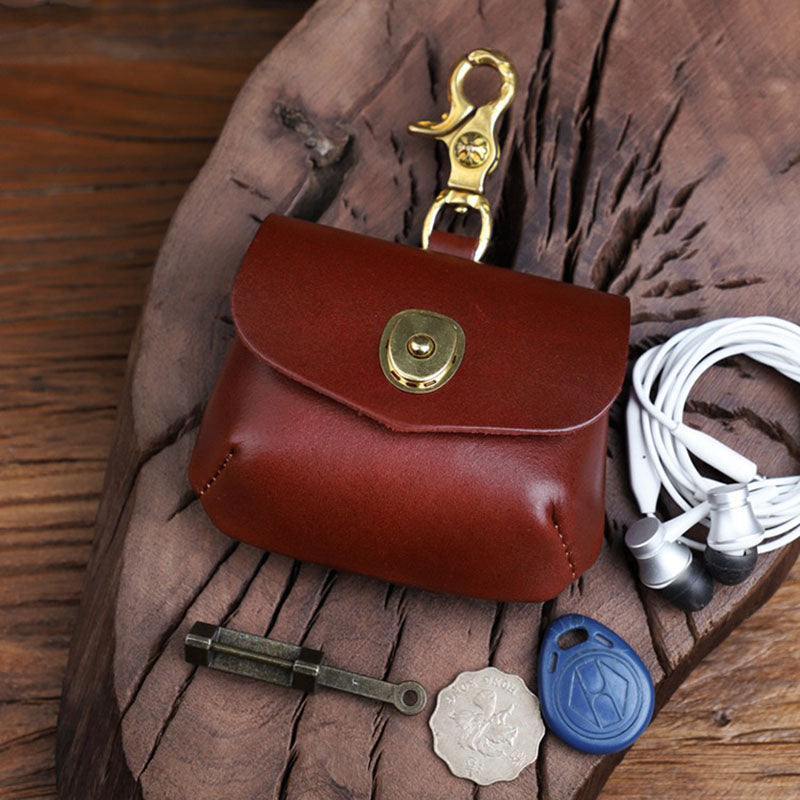 Retro Handmade Genuine Leather Portable Buckle Bag
