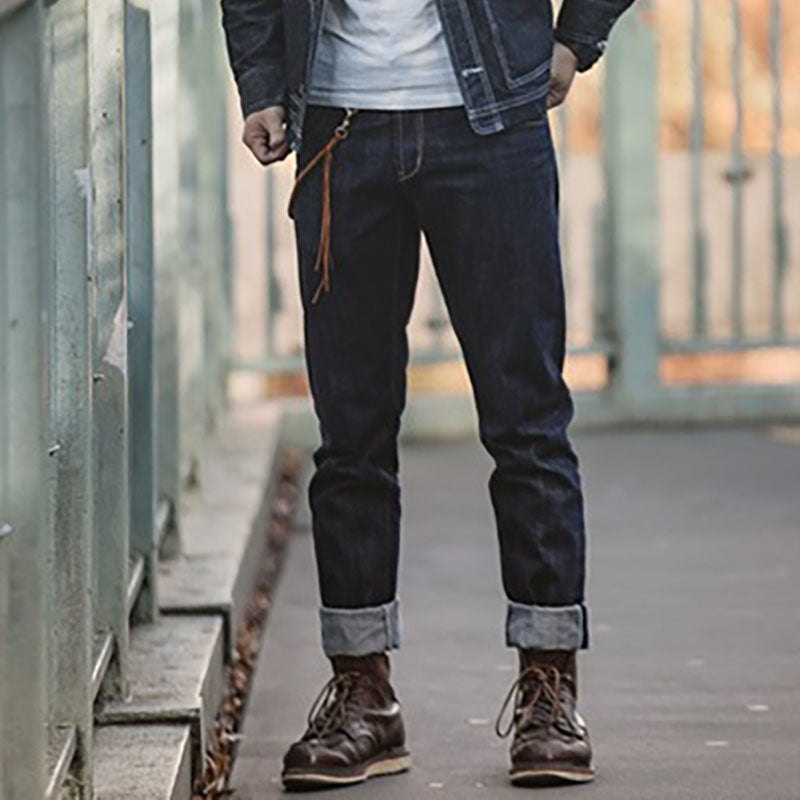 Retro Casual Straight-leg High Slim Jeans