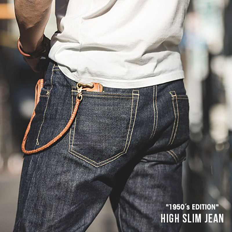 Retro Casual Straight-leg High Slim Jeans
