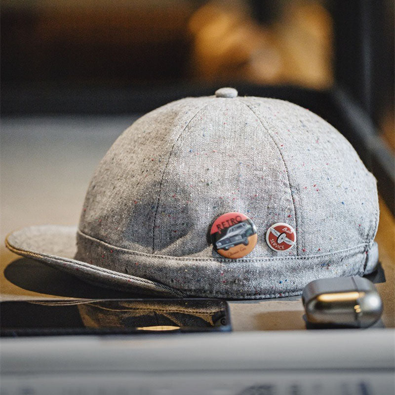 Retro Flip Hat Short Brimmed Baseball Cap