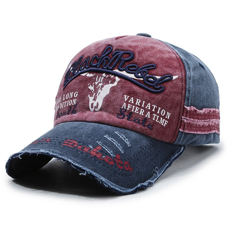 Retro Washed Embroidered Breathable Sun Hat Baseball Cap