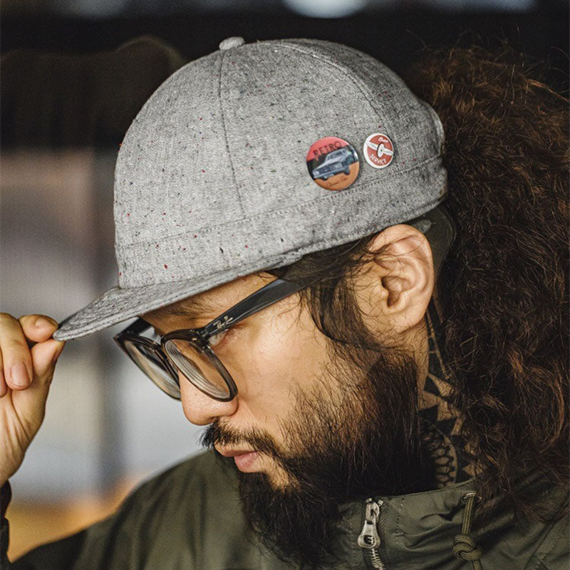 Retro Flip Hat Short Brimmed Baseball Cap