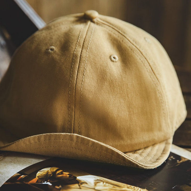 Retro Flip Hat Adjustable Short Brimmed Baseball Cap