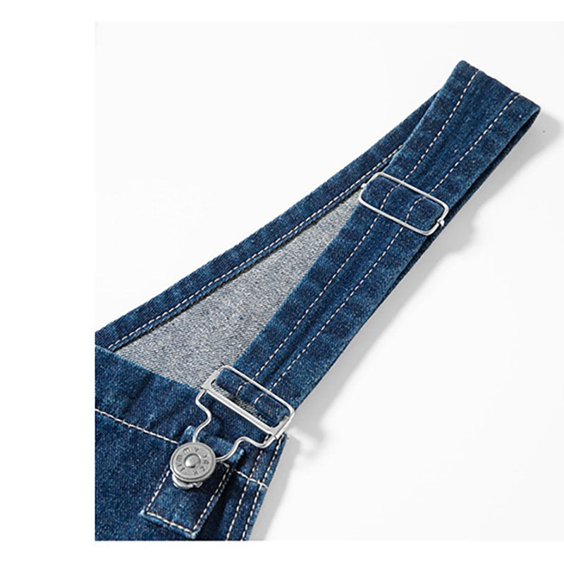 Vintage Casual Worker Style Denim Overalls
