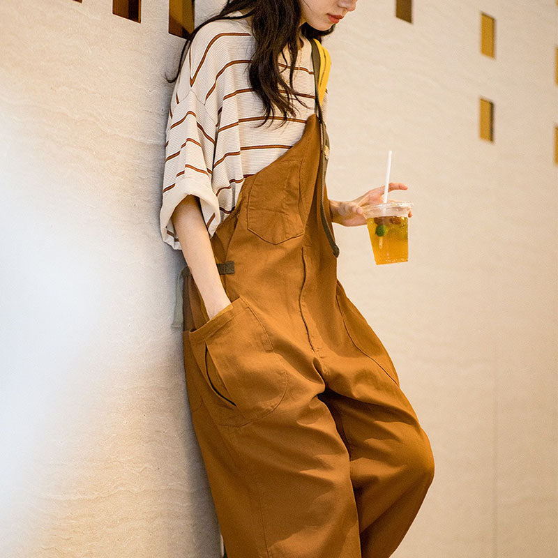 Vintage Casual Worker Style Overalls Jumpsuit