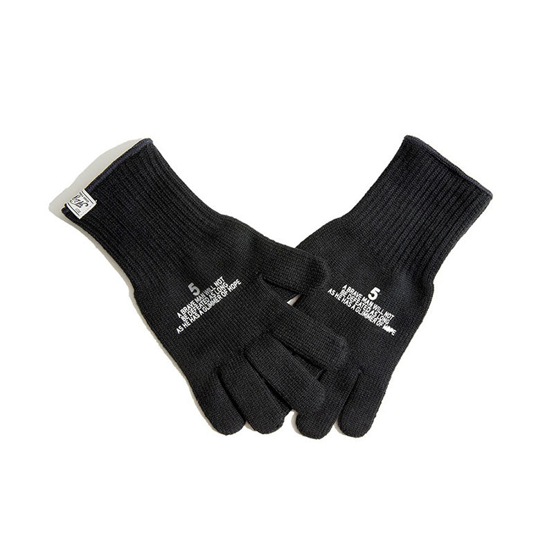 Retro Knitted Print Riding Gloves