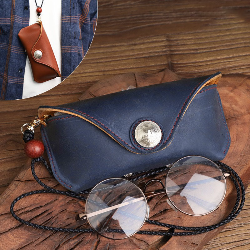 Retro Handmade Leather Glasses Case